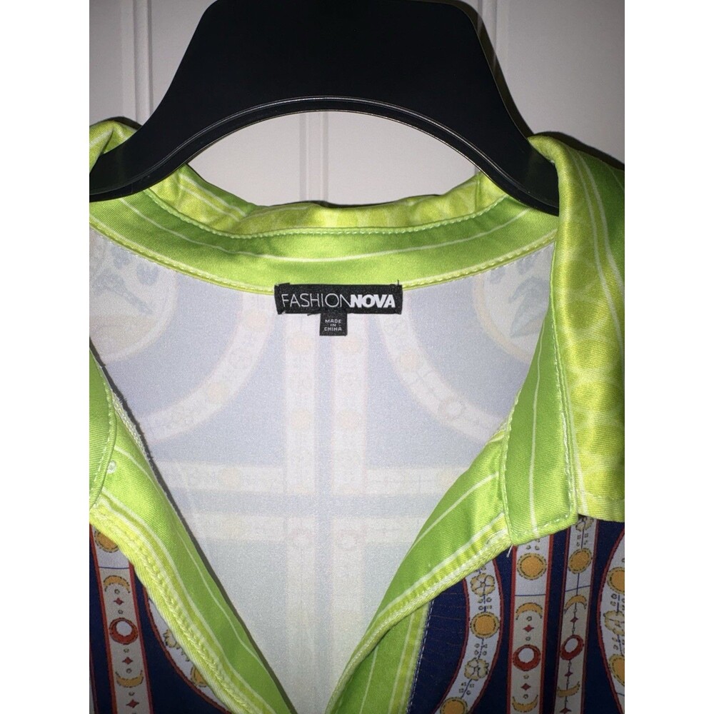 Fashion Nova Romper Long sleeves Nautical Sun Plus Sz 1x Cute!! - Picture 5 of 8